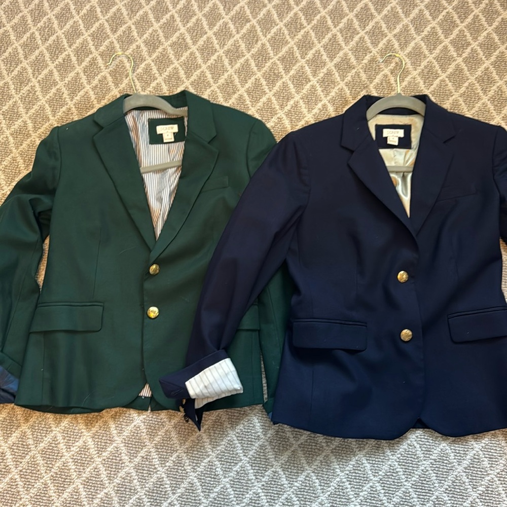 2 for 1 j.crew navy and green blazer